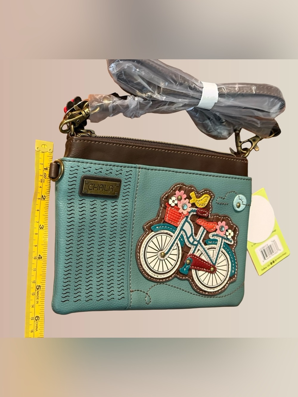 NWT Chala LaserCut Mini Crossbody Bag Bicycle Teal - Picture 4 of 5